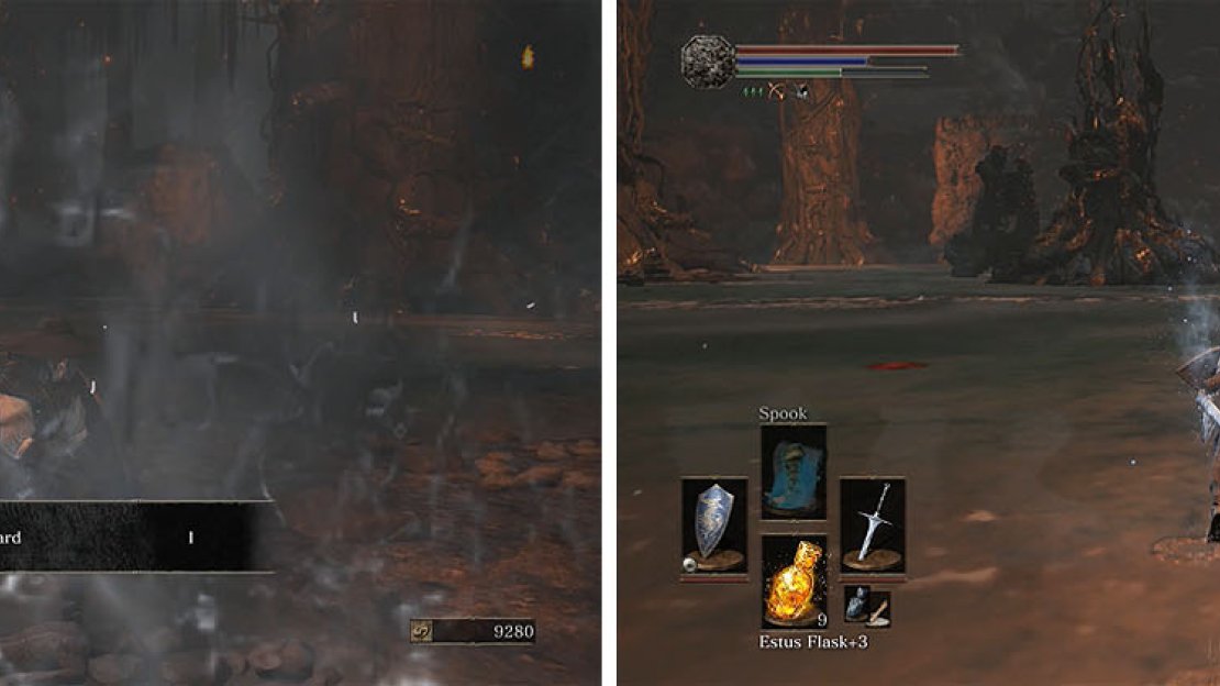 Rush through the water to collect the shards while using the pillars for cover.