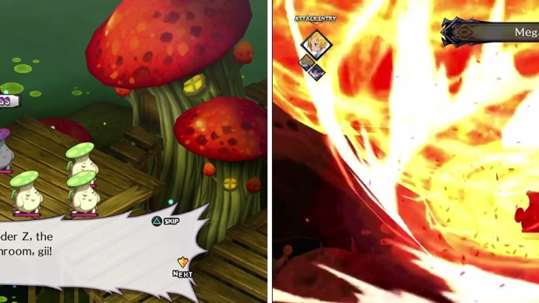 Erynder Z is definitely the biggest problem in this battle (left). The normal Shrooms are weak to fire (right).