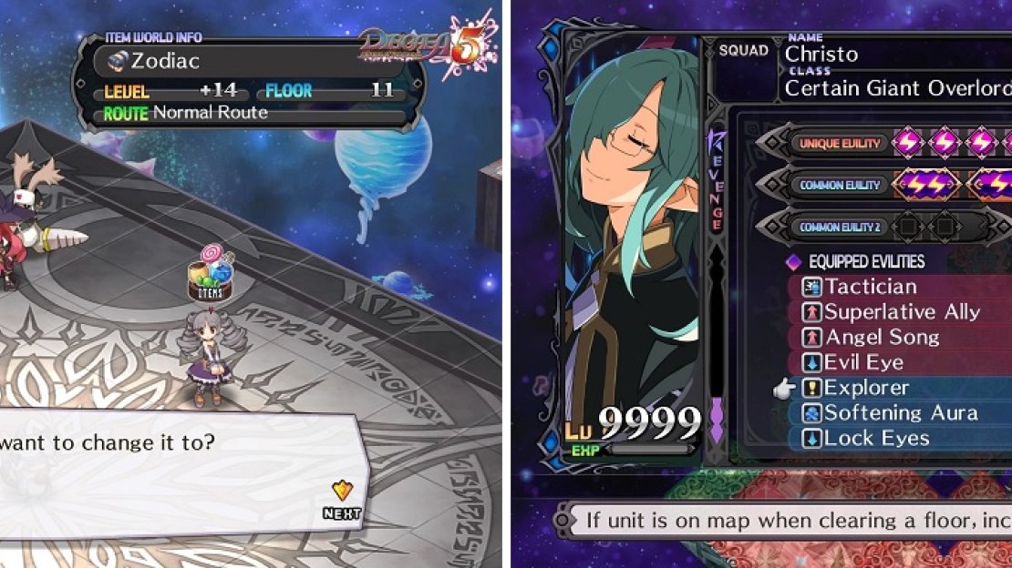 Both the Mystery Room route (left) and Explorer Evility (right) can increase the chances of finding Mystery Rooms.