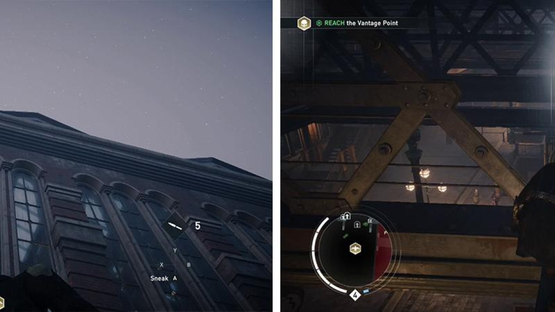 Enter the roof of the train station (left) and make your way to the viewpoint (right) to identify opportunities.