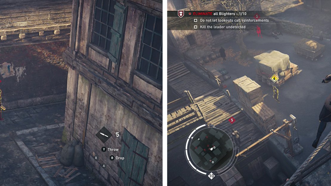 Its a good idea to take out the Lookouts first (left) before focusing on killing the leader (right).