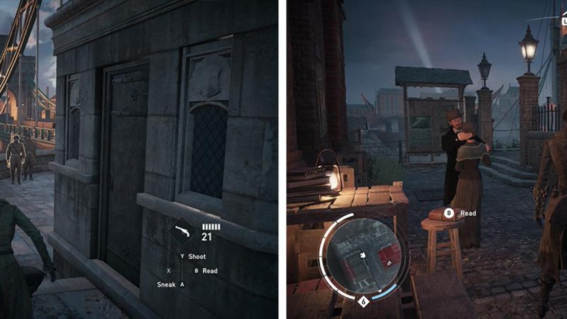 The locations of Letters from the Front collectibles #06 (left) and #07 (right).