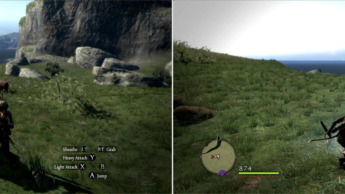 Kill Oxen near the gates of Gran Soren (left), then pick up their delicious flesh, which will sell for considerable cash if left to sour (right).