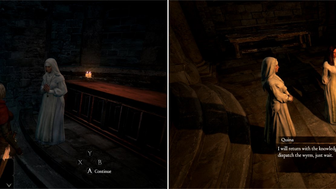 For being Quina’s friend, Clarus will give us the “honor” of fetching a gift for Quina (left). Give Quina her parting gift and she’ll vow to fine more information for you (right).