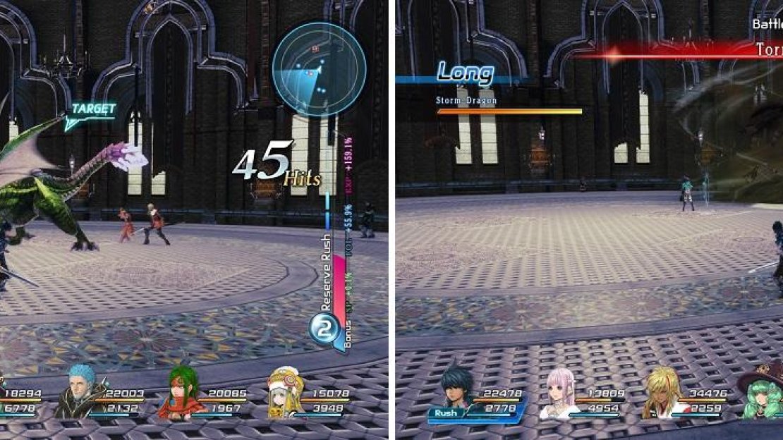 The breath attack (left) and Tornado (right) are the Storm Dragon’s most dangerous attacks.