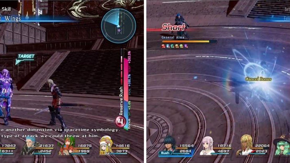 Alma is impervious to damage at the beginning (left). Only after an event later in the battle is he open to damage (right).
