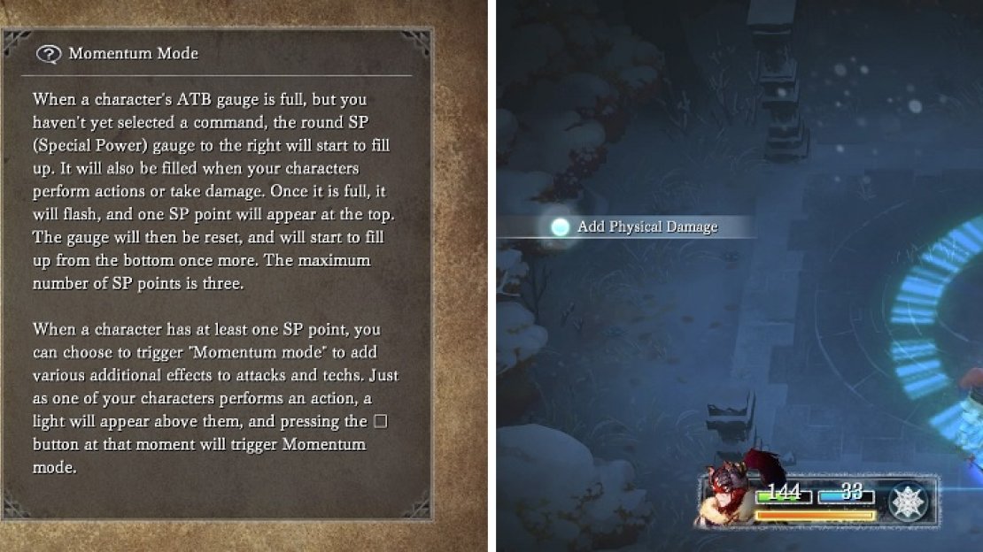 Momentum is one of the most important mechanics in the game and will be used in almost every battle from the beginning of the game.