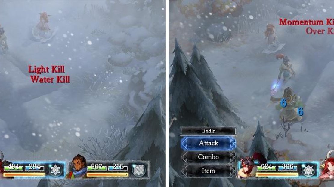 Clairvoyance (left) is great for farming materials. Gagnrath is very useful for spamming skills, since it recovers MP when defeating enemies (right).