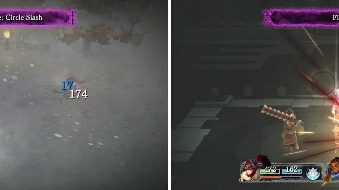 Support Spritnite offer a wide range of uses, such as recovering MP when being attacked (left) or the enemy taking some damage when they attack (right).