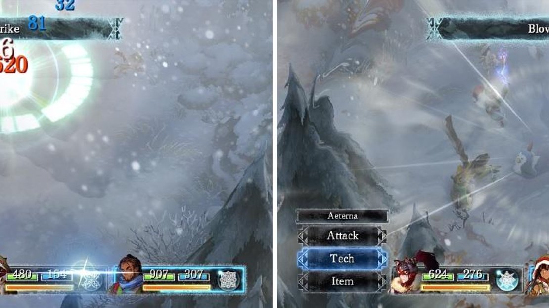 X-Strike will be the first double combo you will be able to use (left). Blowbeat is one of the more useful combos in the game (right).