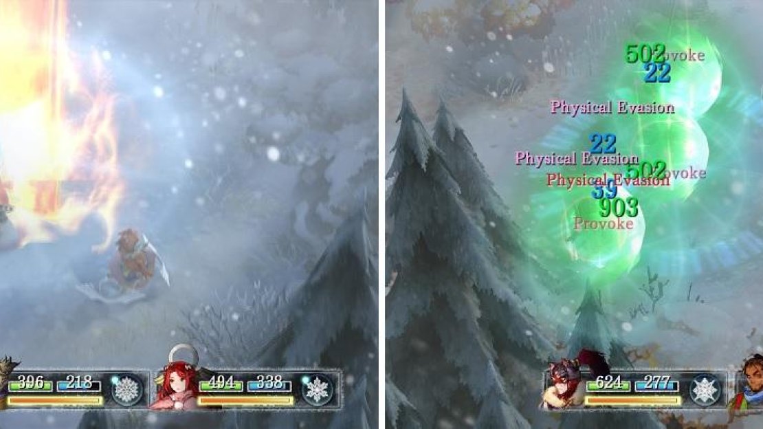 Not only are triple combos used offensively (left), but some of them are great for defense (right).