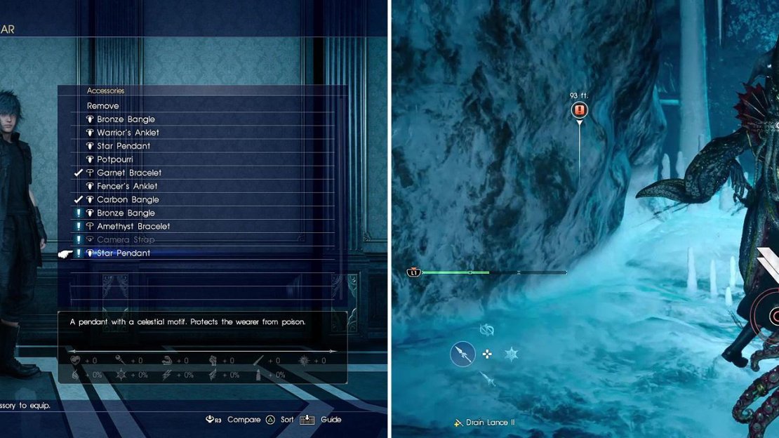 The Star Pendant (left) you find will come in very handy against the Imps here. Later, watch out for the Mindflayer’s powerful grab attack (right).