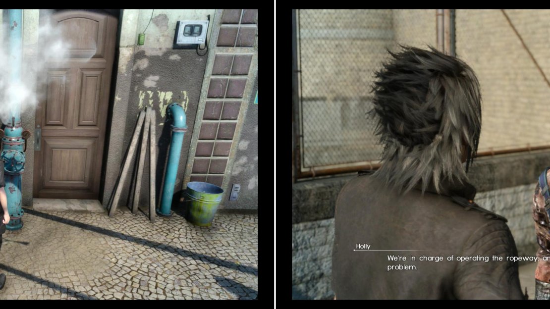 Locate and, if necessary, repair eight valves across town (left) then return to Holly for a reward… and another quest (right).