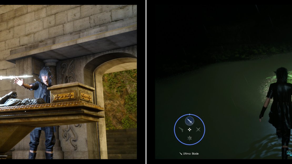 Claim the Star of the Rogue from the sarcophagus within the Tomb of the Rogue (left). Wait until night and you’ll be able to easily hunt down the Myrlwood Fireflies Sania wants (right).