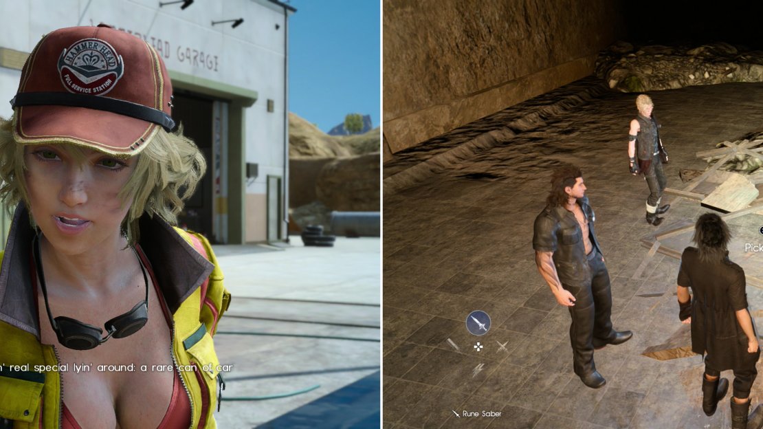 Cindy’s quests follow a predictable routine: She asks you to find her something (left), then you go hunt down the automobile accessory she sent you after (right).