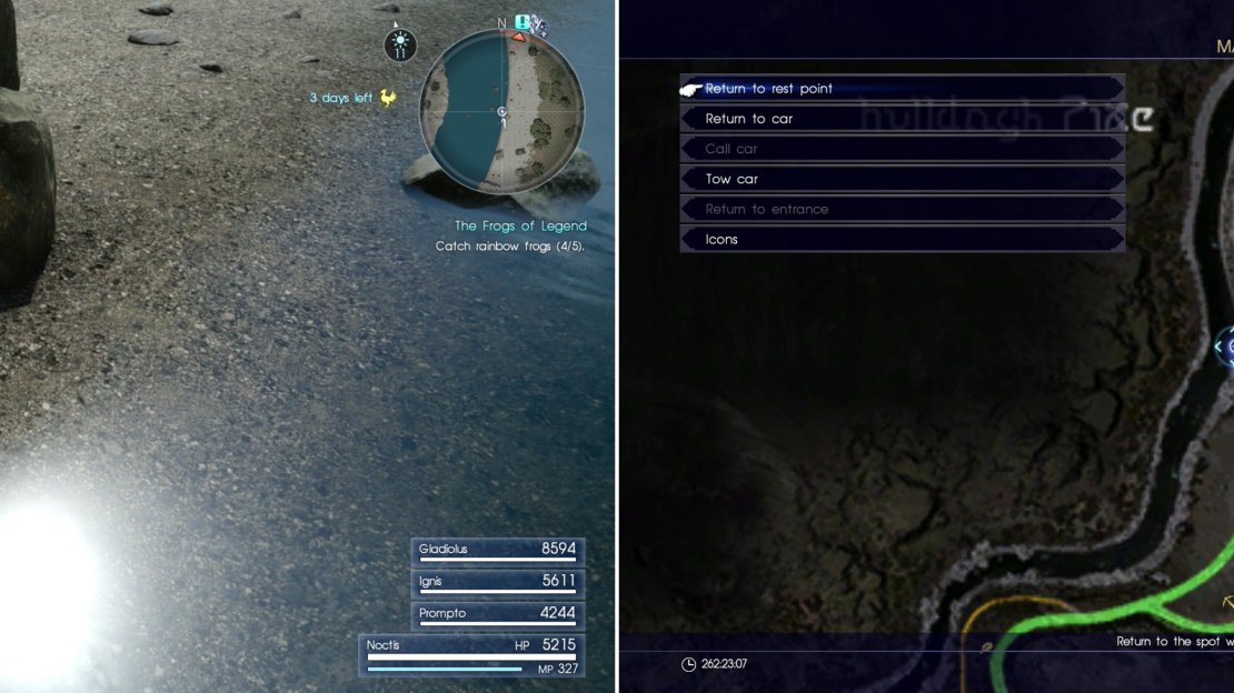 Find the Rainbow Frog near Fort Vaullerey (left) at the area indicted on the map (right).