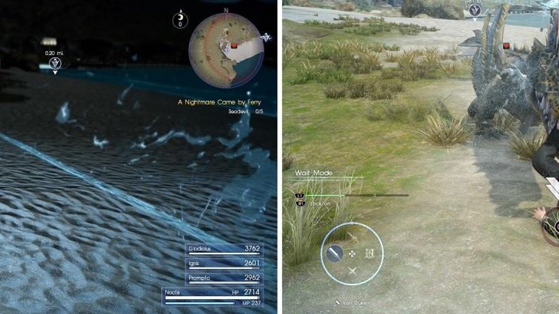 Watch out for the water jet attack (left). When they grab you, mash the button to escape or suffer heavy damage (right).