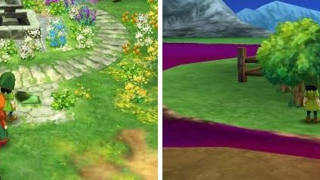 The Green Fragment is on the ground and can be a little difficult to see (left). Grab the chest behind the inn on the overworld (right).