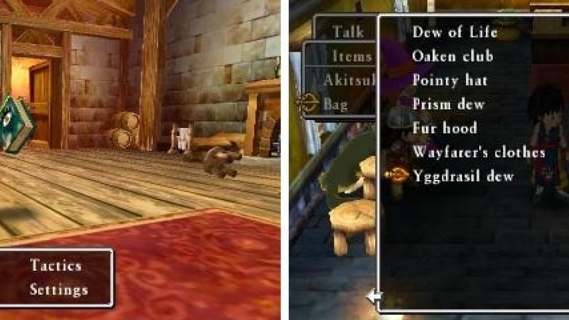 There are even mimics for books in this game (left). It’s a good idea to purchase a Yggdrasil Dew (right).