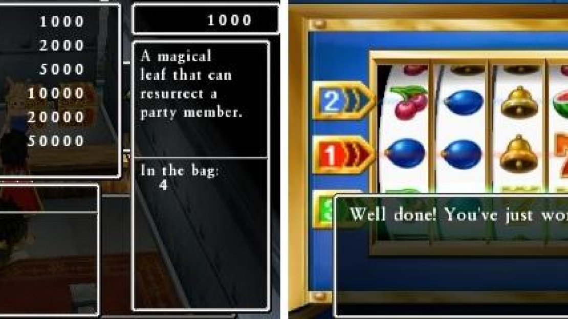 The casino in Buccanham offers some great prizes (left). Slots are a good way to accumulate tokens (right).