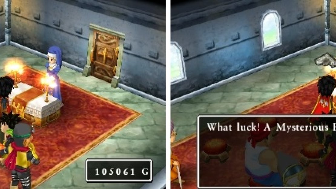 Use the Examine option (left) to find the Mysterious Fragment at the podium (right).