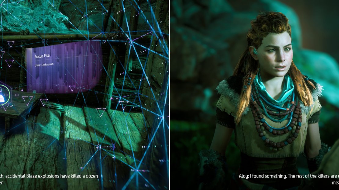 Search the cultist camp to find a Focus File (left) after which you’ll meet with Sona and determine the next plan of attack (right).