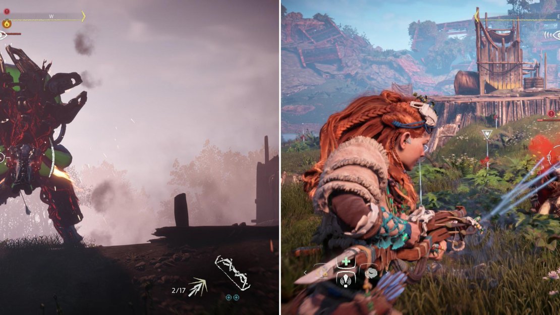 After destroying the Blaze stockpile, scrap the enraged Fire Bellowback (left) and the numerous alerted Cultists (right) to claim victory for the Nora.