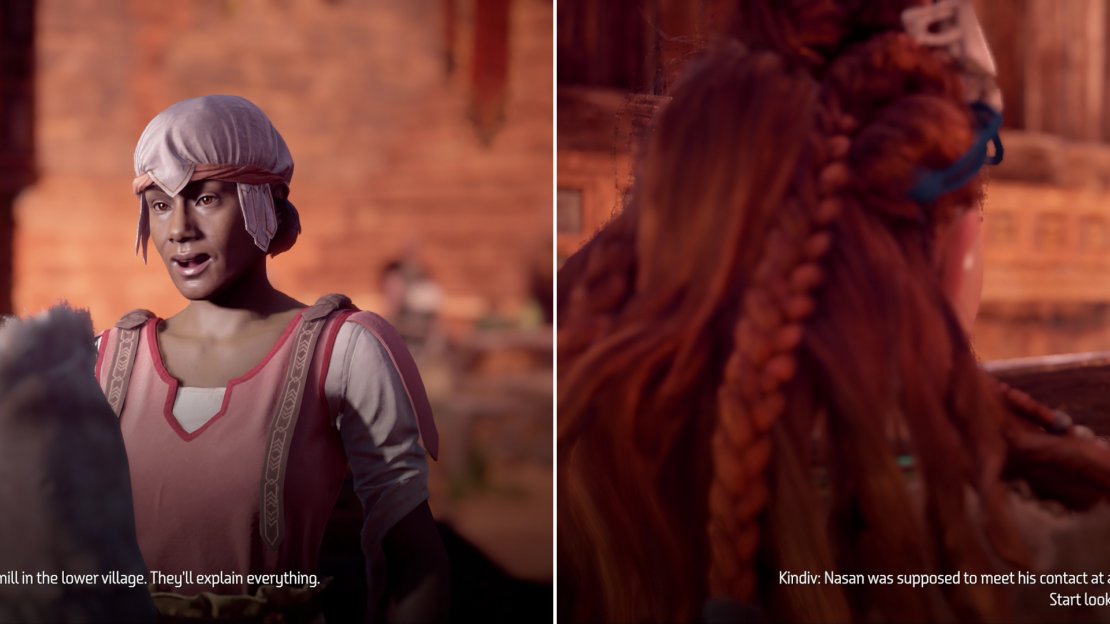 Eventually you’ll squeeze the truth out of a merchant (left) which will lead you to the lair of the thieves, who have their own request to make of you (right).