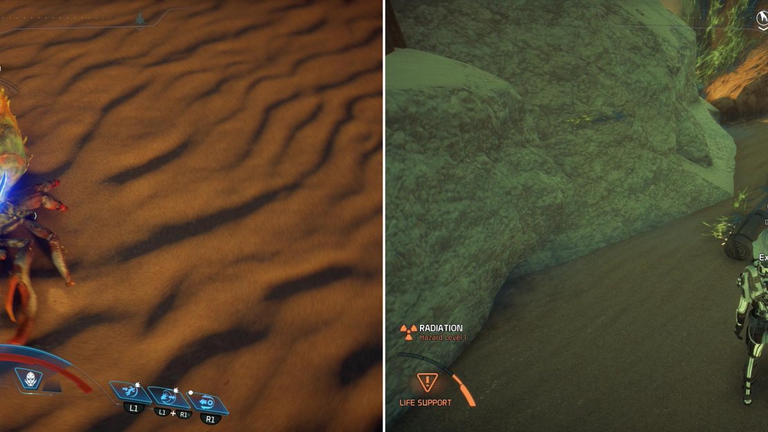 Killing Kaerkyns in the wilderness of Eos can prove quite lucrative (left). Finding Datapads at random Remnant sites will start the quest “Task: The Ghost of Promise” (right).