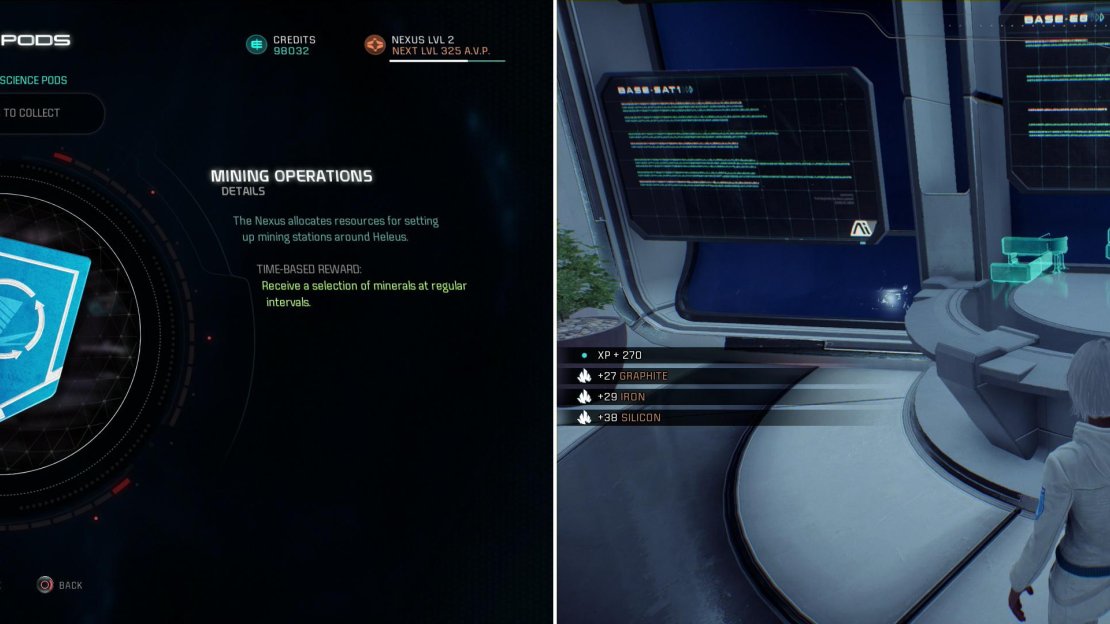 In the Cryo Pod menu you’ll be able to spend your accumulated AVP perks (left) to unlock a variety of rewards (right).
