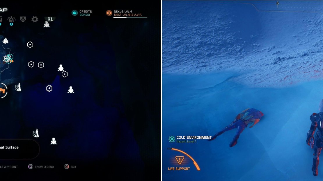 Go to the location indicated on the map (left) and search a battle site to find a Datapad (right).