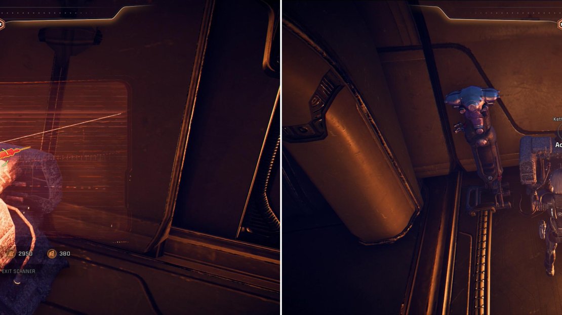 Search the Kett outpost to find a number of Collected Biospecimens (left) and Datapads (right).