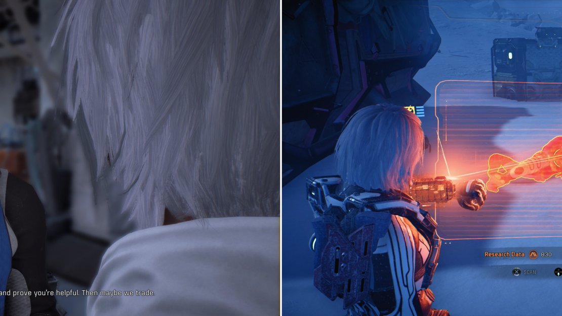 Talk to Sohkaa Esof on Aya, who will task you with finding his missing supplier (left) who can be found on Voeld… or rather, his corpse can be found (right).