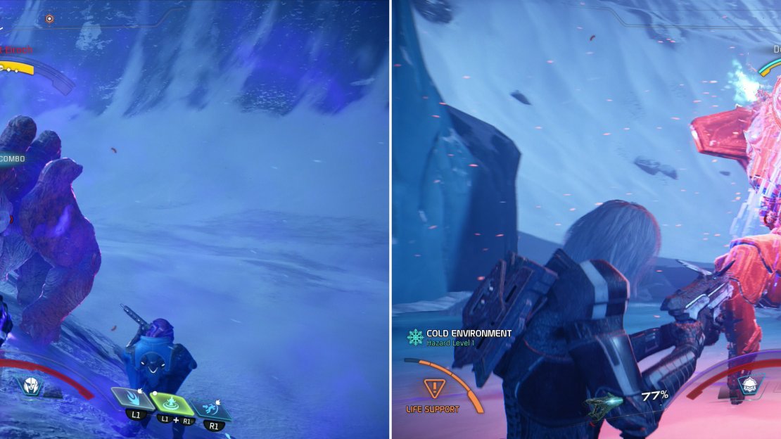 One challenge has you facing off against three Ancient Eirochs (left) while another has you killing a host of Remnant as quickly as possible (right).
