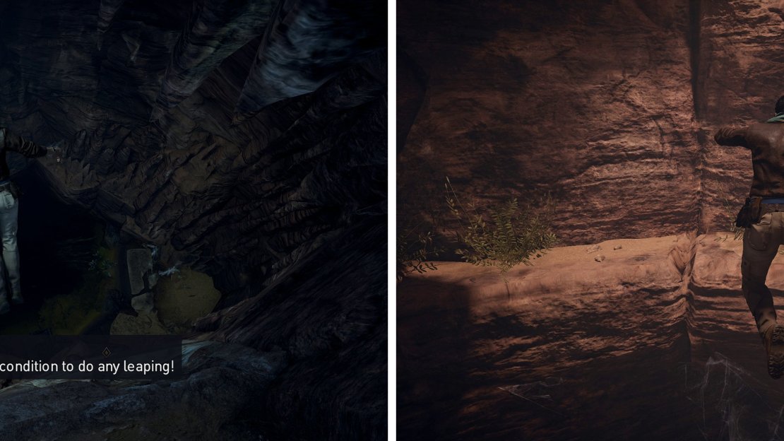 Layla decides to copy her ancestor. Climb out of the cave to get back to the Animus.