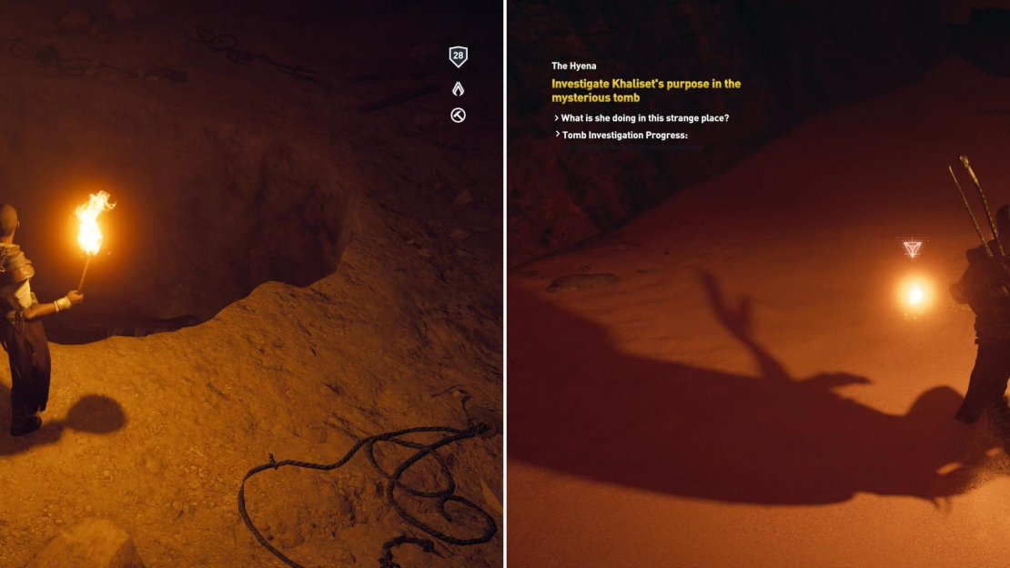 Find a pit in the pyramid (left) and be sure to collect Silica as you explore! (right)