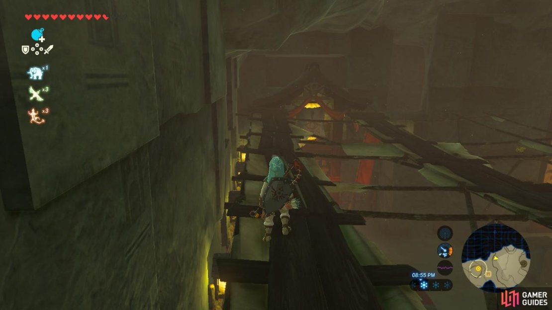 Run straight along the wooden planks