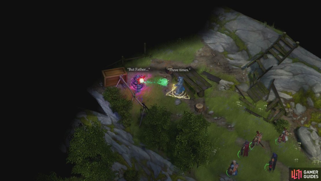 Shortly after entering the area you’ll see some ghostly images play out an old act of cruelty.