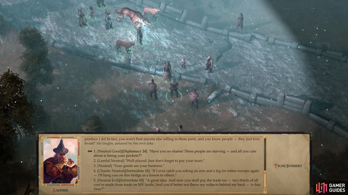 Intervene in the dispute between Tigni and the refugees and make your position on exploitative markets clear.