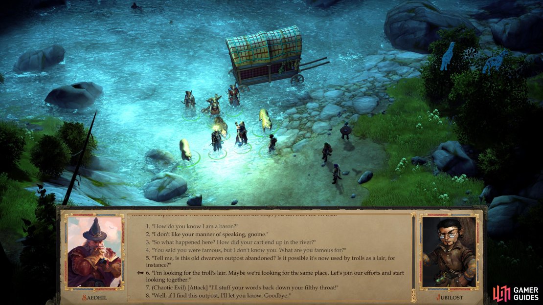 On your way south you should help out a gnome named Jubilost,