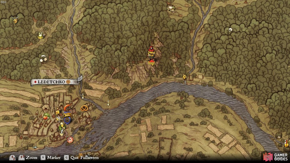 The location of the cliff edge where the horse armour can be found.