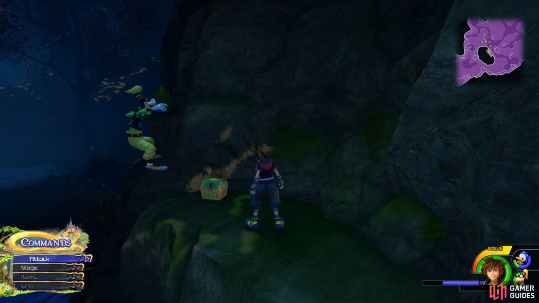 Leap on the ledge to find the chest.