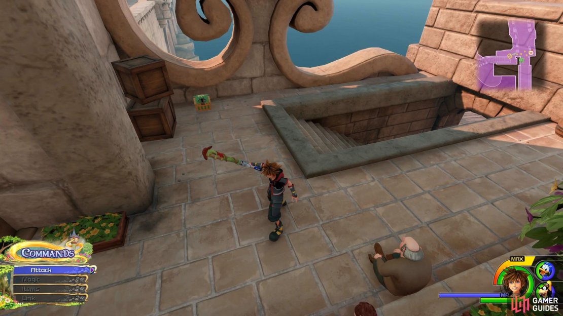 Look to the left of the Save Point.