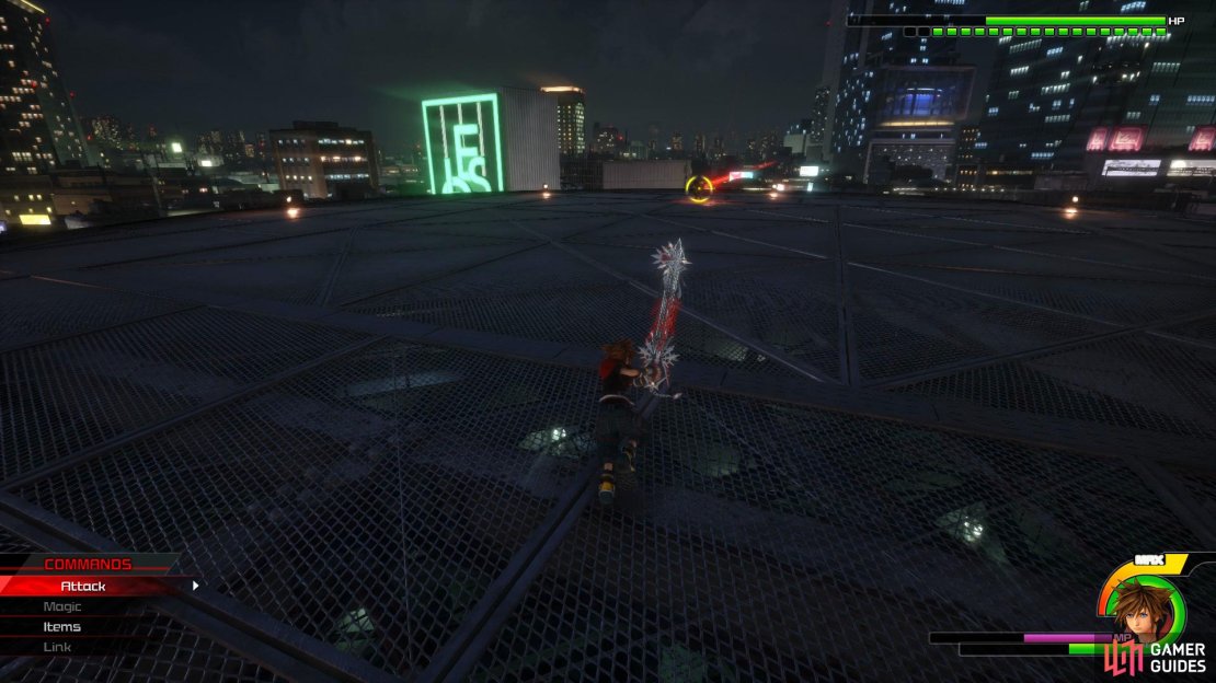 Look for when Yozora has a Red glow from a distance