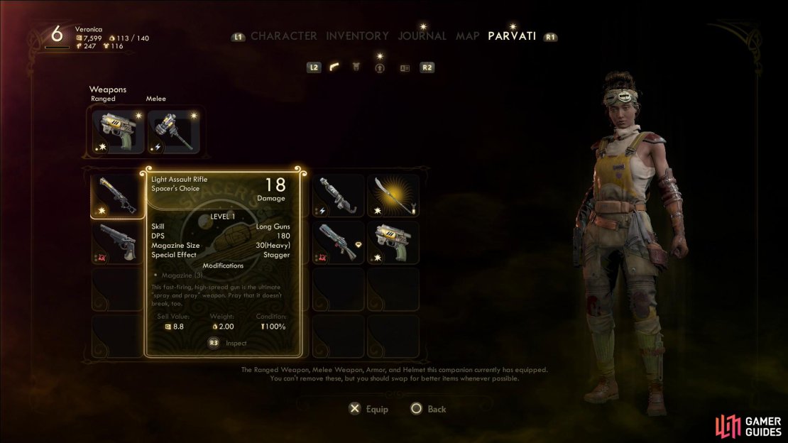You can equip companions with arms and armor
