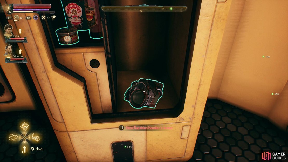Search some apartment to find some Raptidon Handler’s Armor