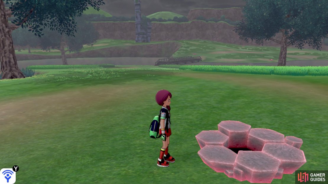 Head north along the dirt path and you’ll find this Den just before you leave Rolling Fields.