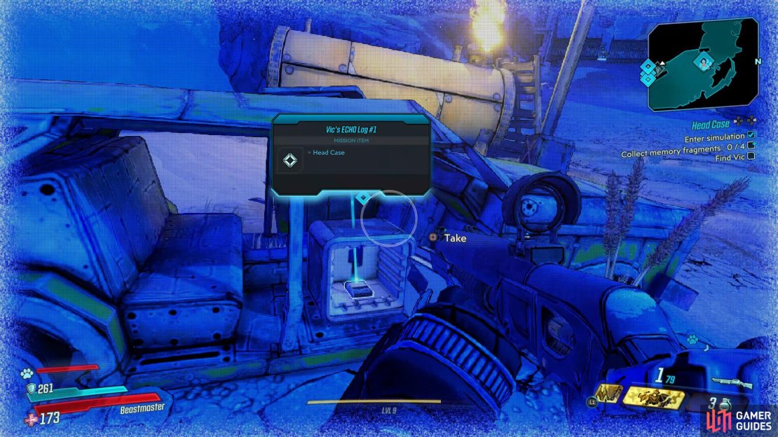 You’ll be able to find the first of Vic’s ECHO Logs located in a destroyed car in the beginning of the area, 