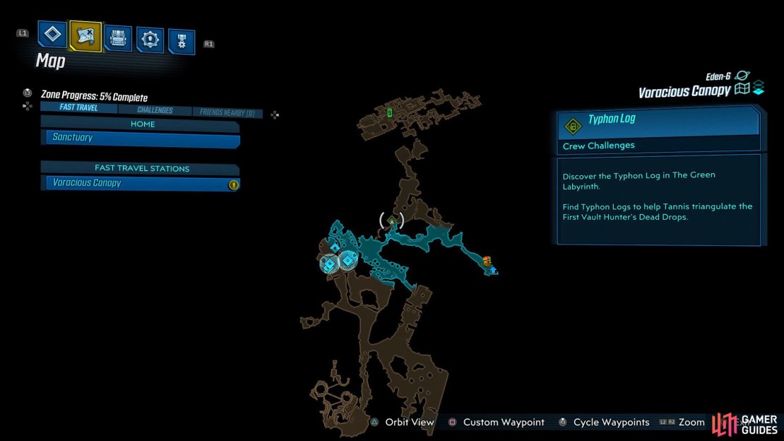 Head to this location on the map to find the Typhon Log,