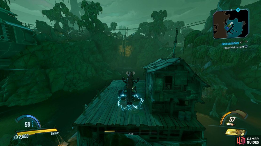 Jump off the ramp at the bottom of Knotty’s Peak to reach this Hijack Vehicle.